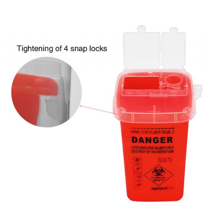 דלי למחטים - מיכל חד פעמי למחטים 1 ליטר