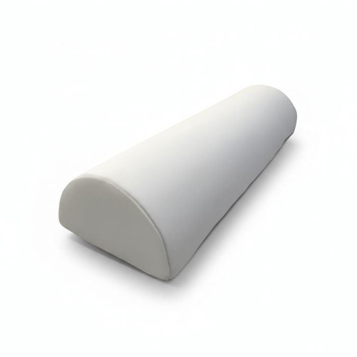 כרית חצי עגולה לבנה אורך 65 ס"מ, רוחב 23 ס"מ, גובה 12 ס"מ