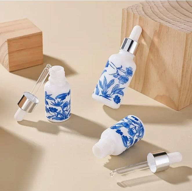 10 בקבוקים מקרמיקה לשמן ארומטי עם פיפטה 15 מ"ל