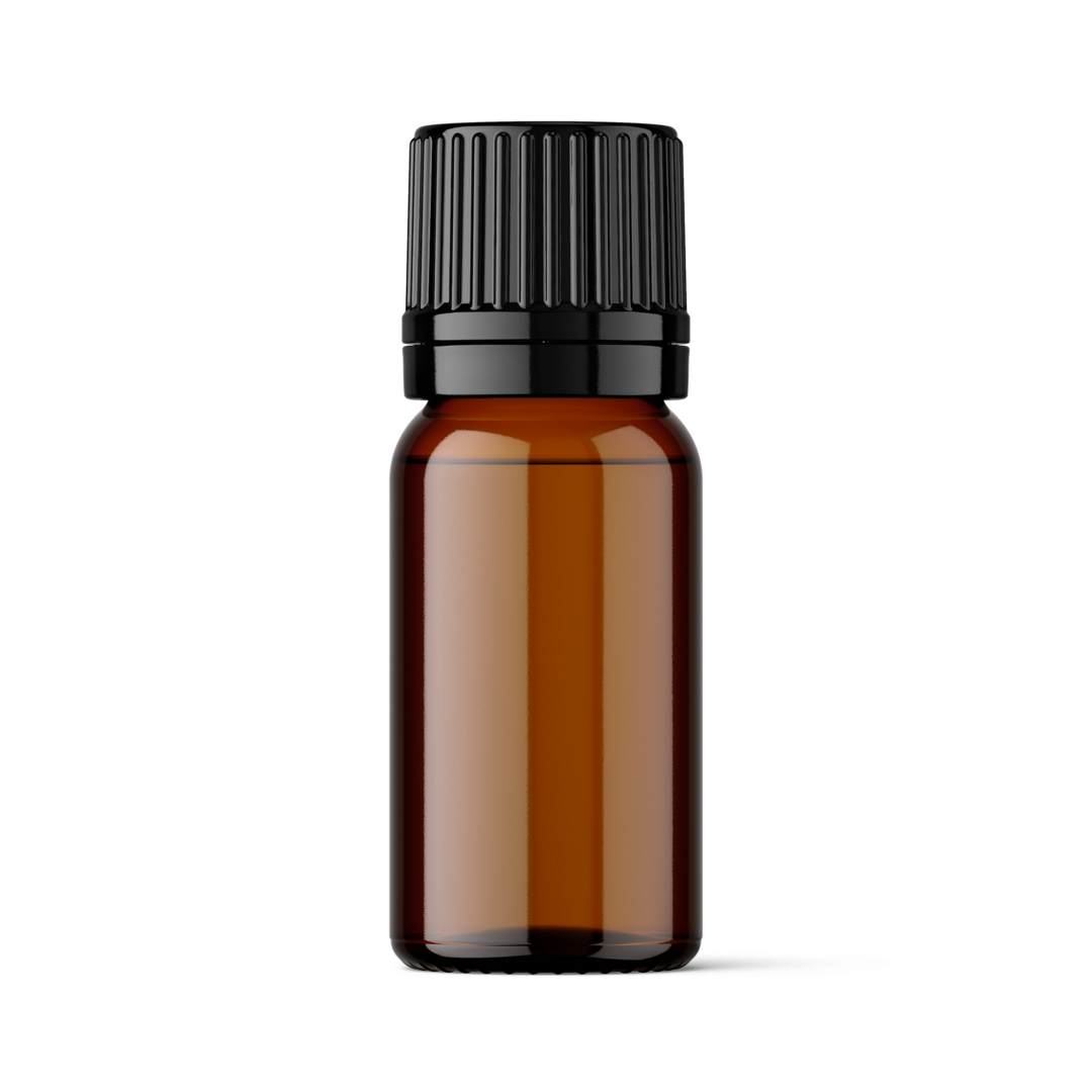בקבוק זכוכית חומה 10 מ"ל עם טפי