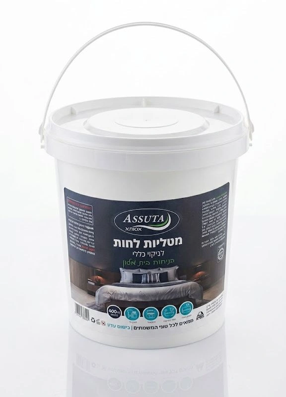 דלי 400 מטליות לחות לניקוי כללי אסותא